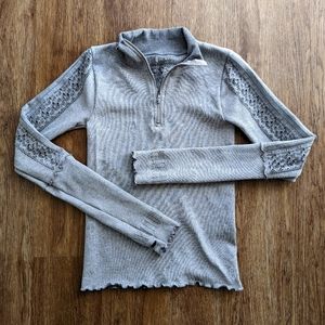 Free People Movement Quarter Zip DriFit Pullover Jacket Grey Women's XS/S